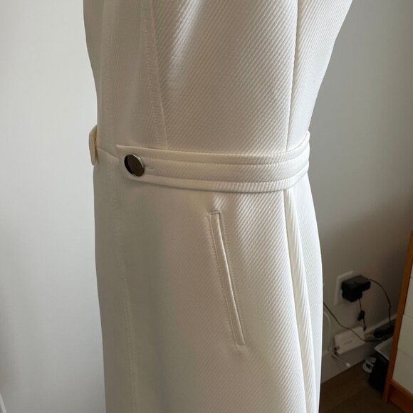 Judith & Charles Sleeveless Boat Nk Split V Fit & Flare Lined Dress White Sz 10 - Picture 8 of 16